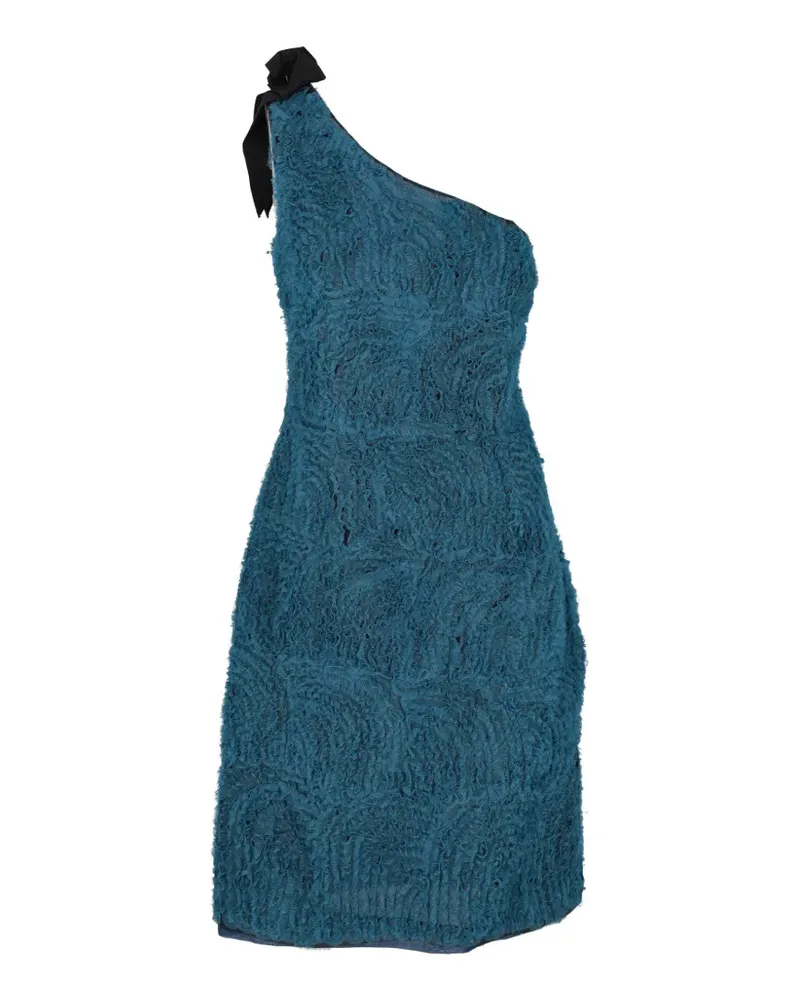 Luisa Beccaria 2018-2024 One-Shoulder-Midikleid mit Schleife - Blau Blau