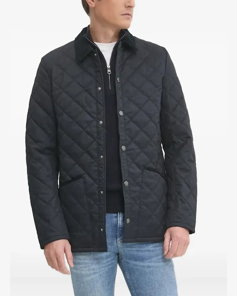 Barbour Gefütterte Jacke mit Rautensteppung - Blau Blau