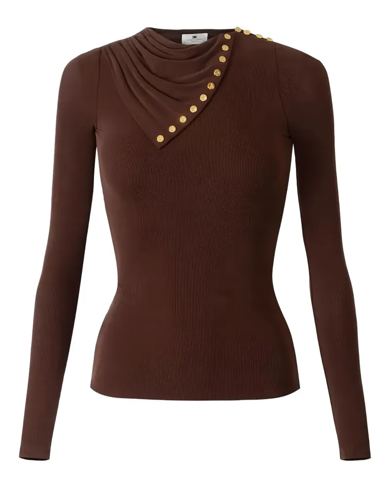 Elisabetta Franchi Drapiertes Cupro-Oberteil - Braun Braun