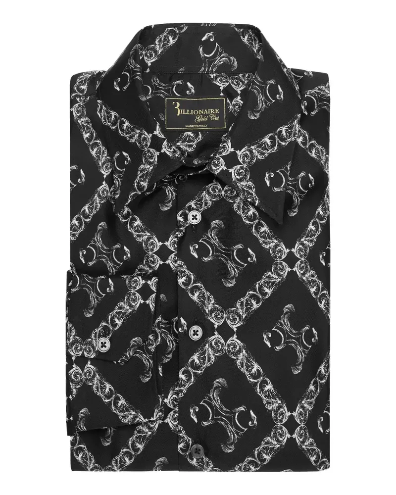 Billionaire Hemd mit Monogramm-Print - Schwarz Schwarz