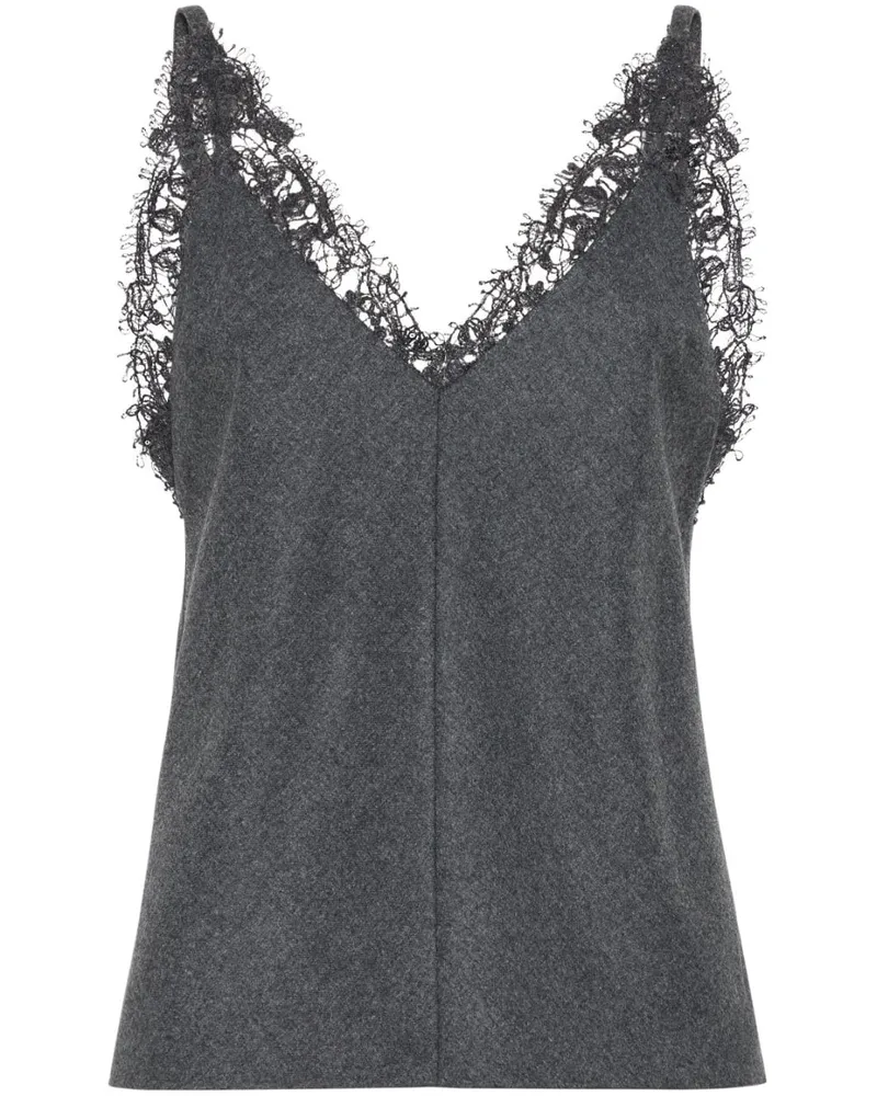 Brunello Cucinelli Oberteil mit V-Ausschnitt - Grau Grau