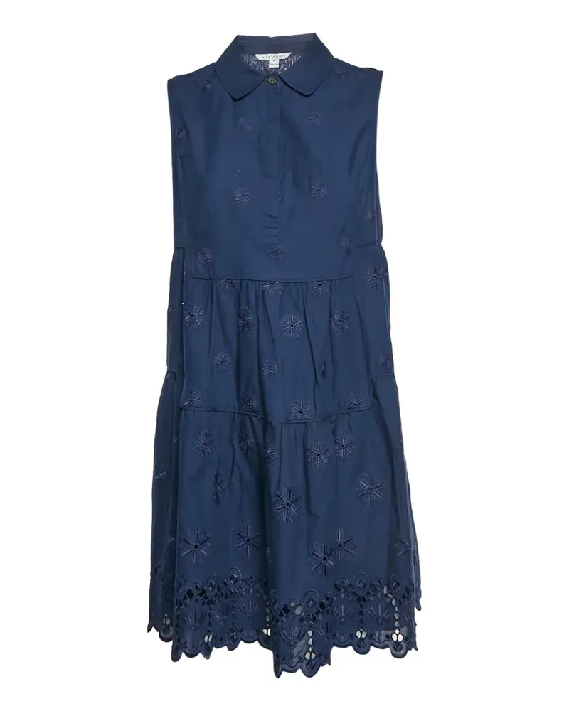 Diane von Furstenberg Hemdkleid mit aufgestickten Ösen - Blau Blau