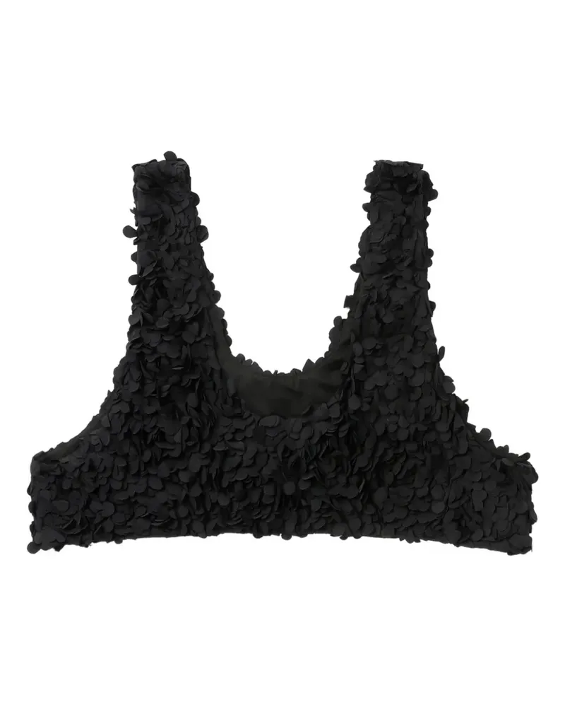 ENFÖLD Top mit Blütendetail - Schwarz Schwarz