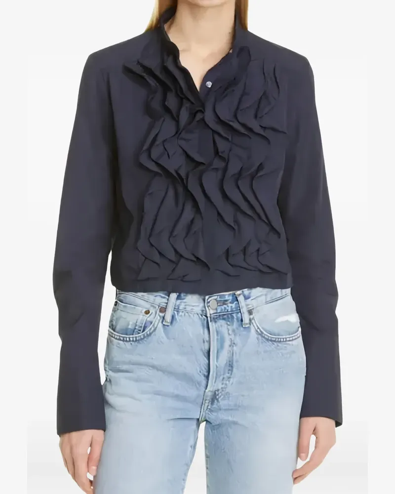 TWP Gerüschte Patti Bluse - Blau Blau