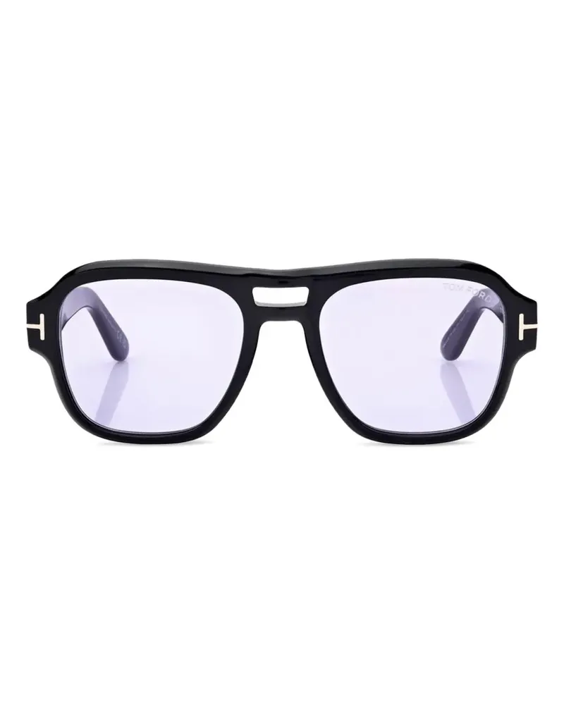 Tom Ford Pilotenbrille mit Logo - Schwarz Schwarz