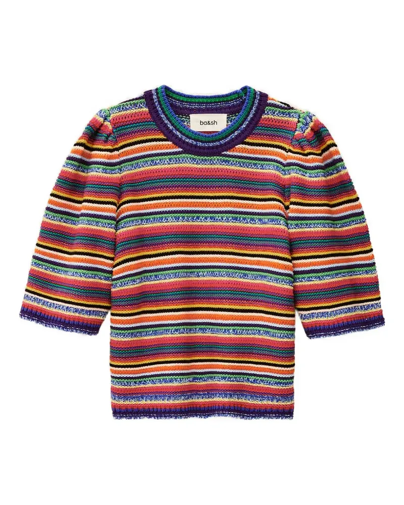 ba&sh Farfaela striped puff-sleeve jumper - Rosa Rosa