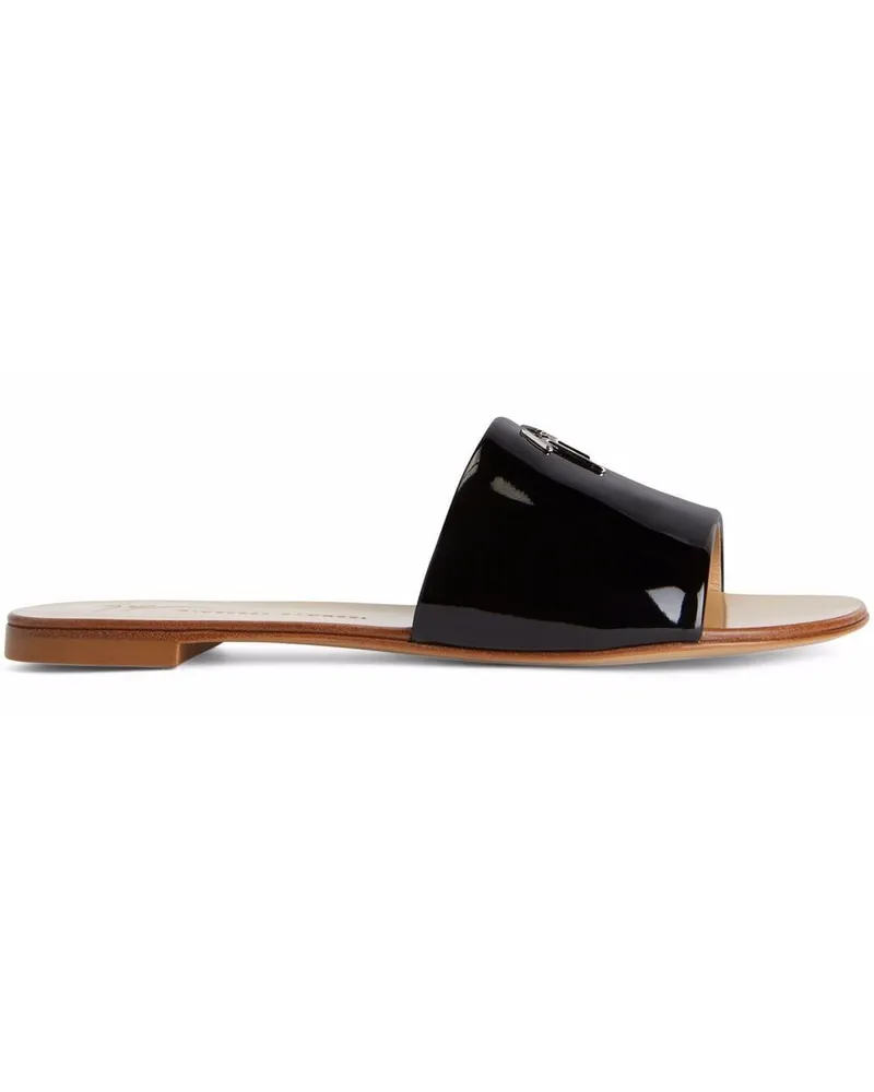 Giuseppe Zanotti Shirley Sandalen in Lackoptik - Schwarz Schwarz
