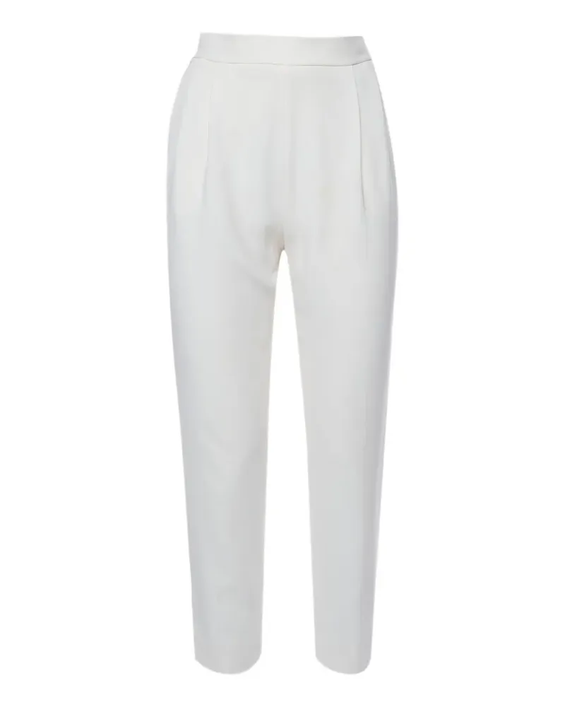 Max Mara Krepphose mit Falten - Weiß Weiß