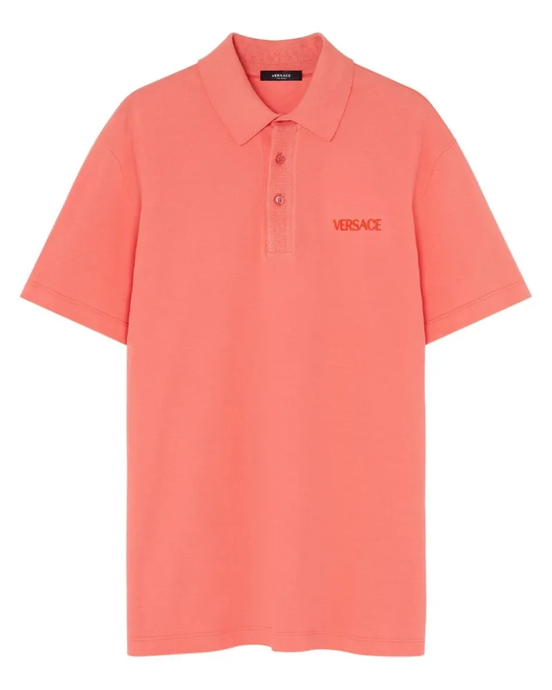 Versace Poloshirt mit Logo-Stickerei Orange