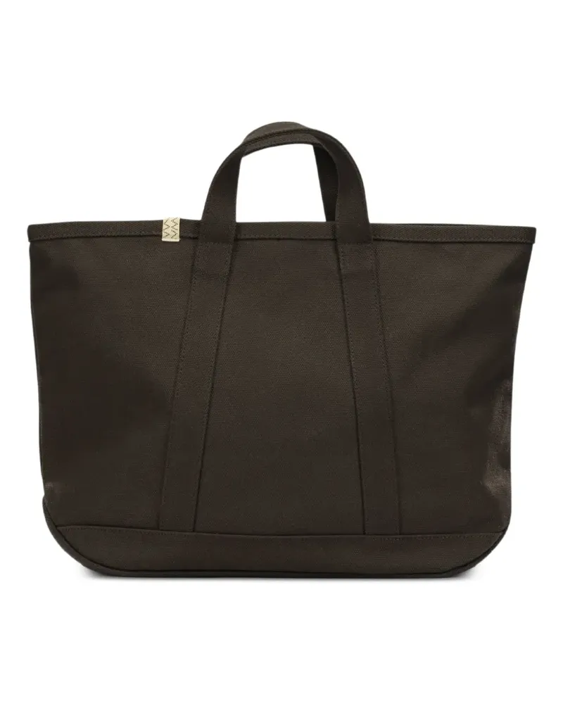 Visvim Rime logo-detail cotton tote bag - Braun Braun