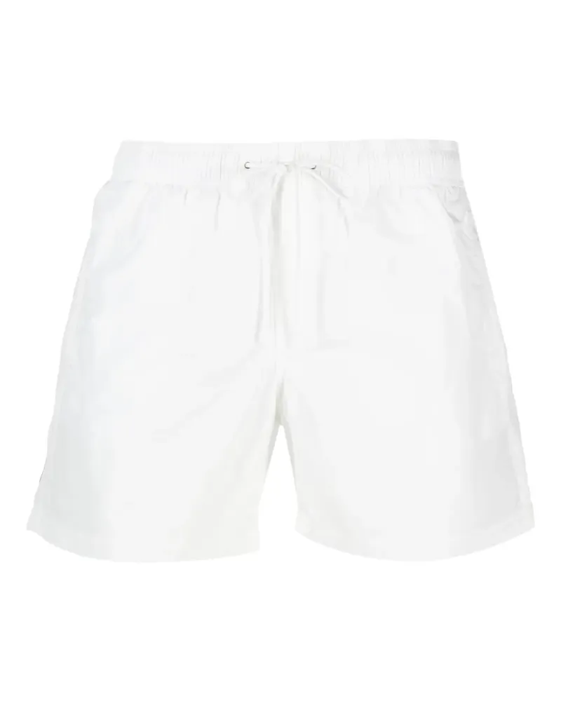 Sundek Gestreifte Badeshorts mit Logo-Print - Weiß Weiß