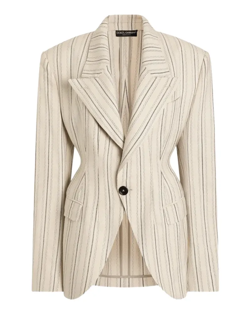 Dolce & Gabbana single-breasted jacket in regimental pinstripe - Nude Nude