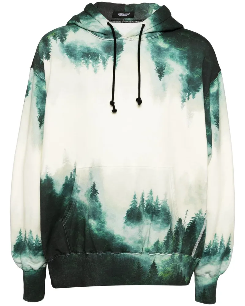 Undercover Hoodie mit grafischem Print Grün