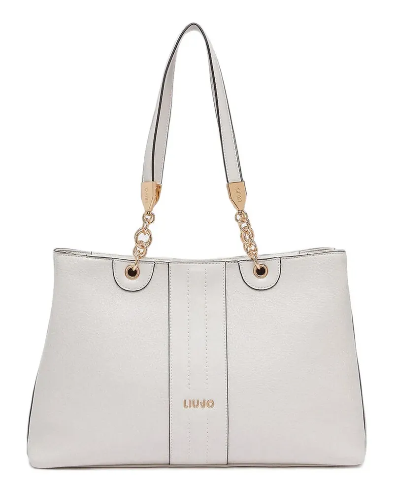 Liu Jo Mittelgroße Schultertasche mit Logo - Weiß Weiß
