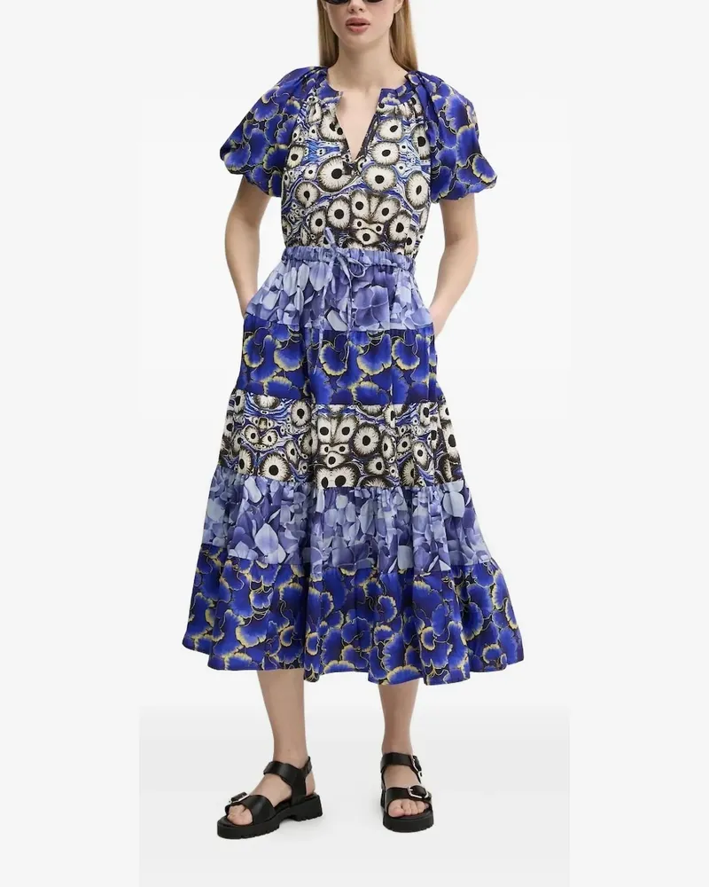 Desigual Kleid mit Puffärmeln - Blau Blau