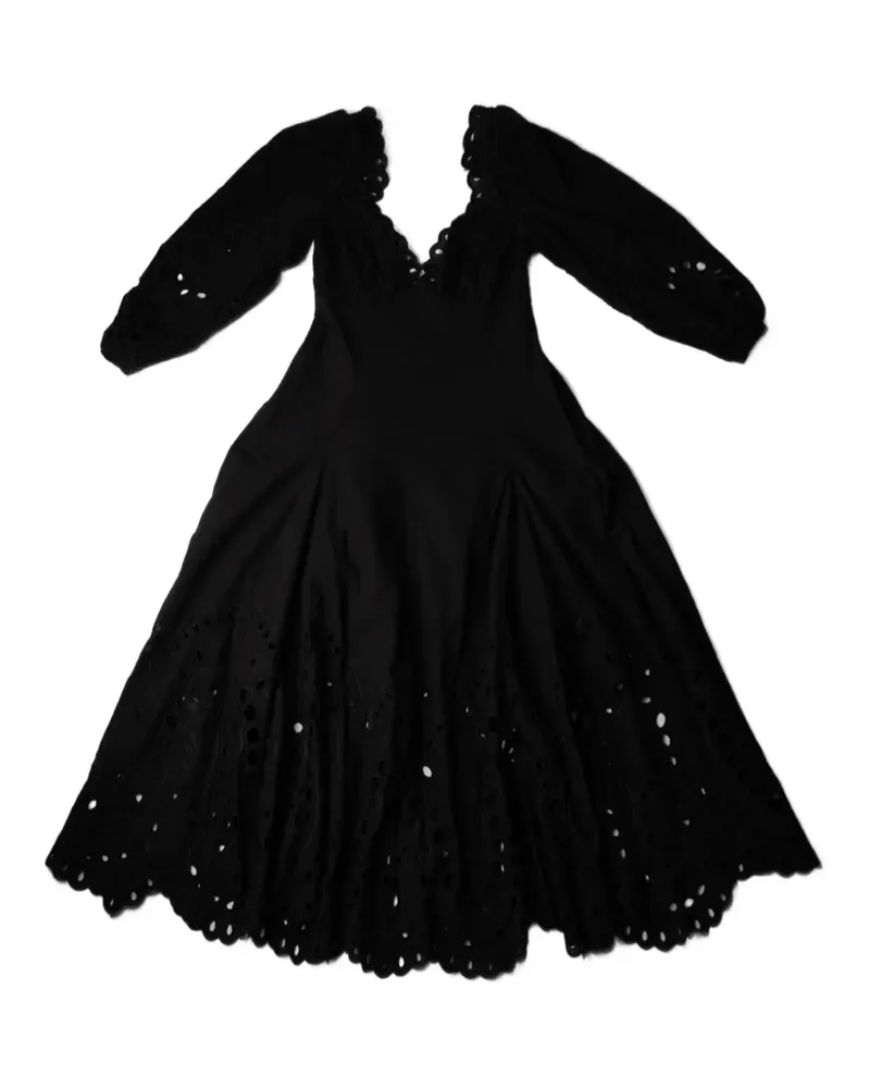 Charo Ruiz Corbin Midikleid mit Herzausschnitt - Schwarz Schwarz