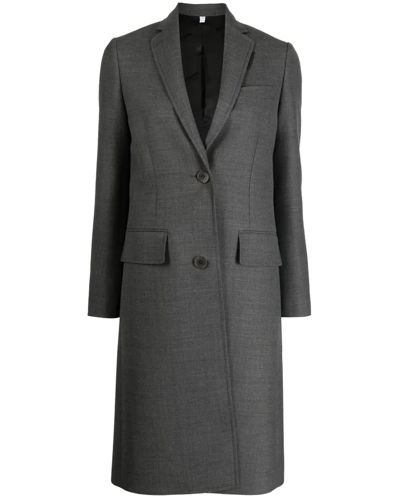 Burberry Einreihiger Mantel - Grau Grau