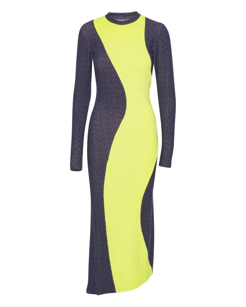 Henrik Vibskov Midikleid in Colour-Block-Optik - Grau Grau