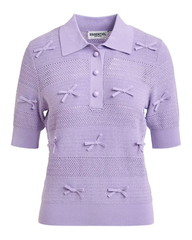 Essentiel Poloshirt mit Schleifendetail - Violett Violett
