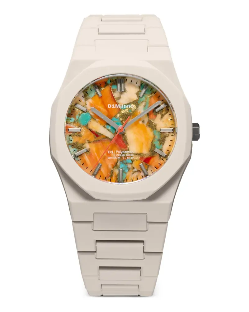 D1 Milano Polycarbon Mosaic Essence Armbanduhr 37mm - Orange Orange