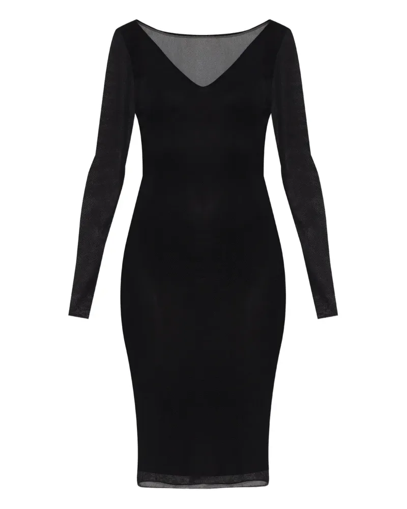 Max Mara Kleid mit Sheer-Ärmeln - Schwarz Schwarz