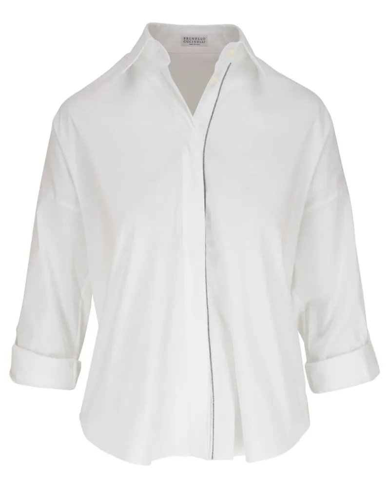 Brunello Cucinelli Hemd mit Monili-Detail - Weiß Weiß