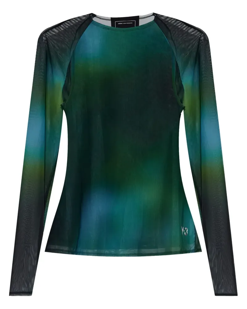 Y-3 Langarmshirt mit Farbverlauf - Grün Grün