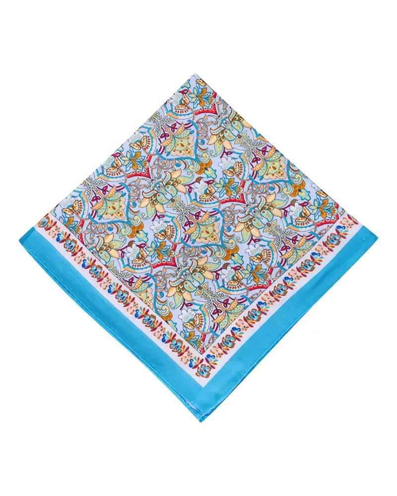 Eton Gemustertes Einstecktuch - Blau Blau