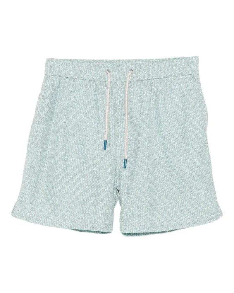 FeFè fish-print drawstring swim shorts - Blau Blau