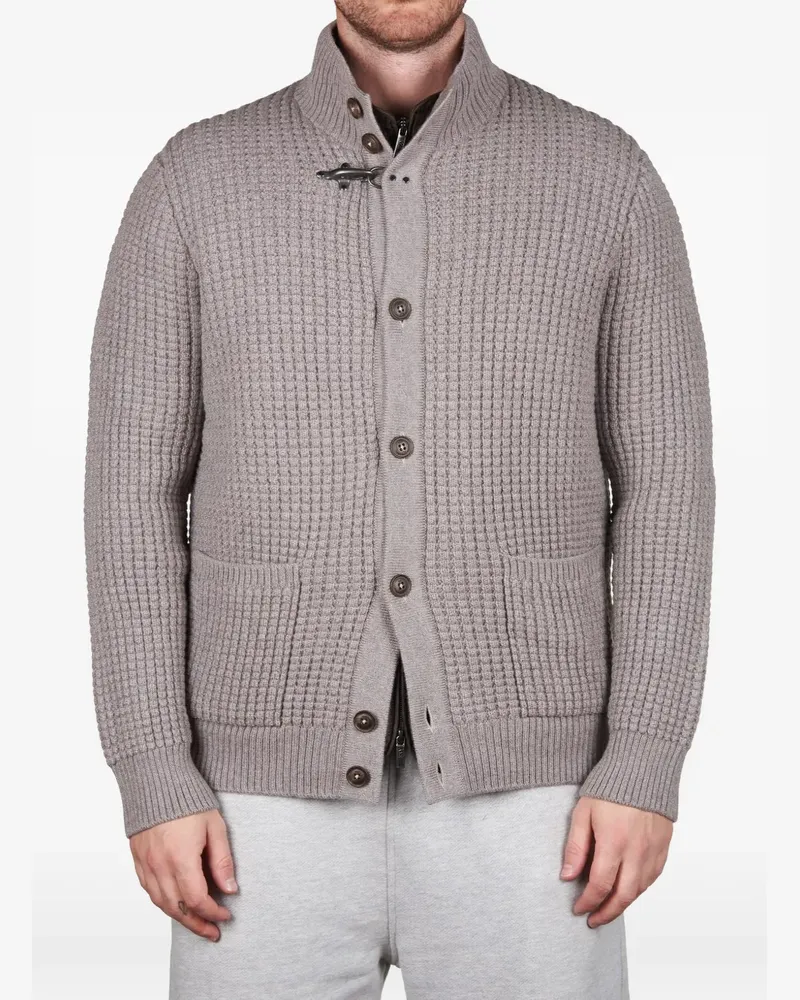 Fay three-in-one waffle-knit toggle-fastening cardigan - Nude Nude