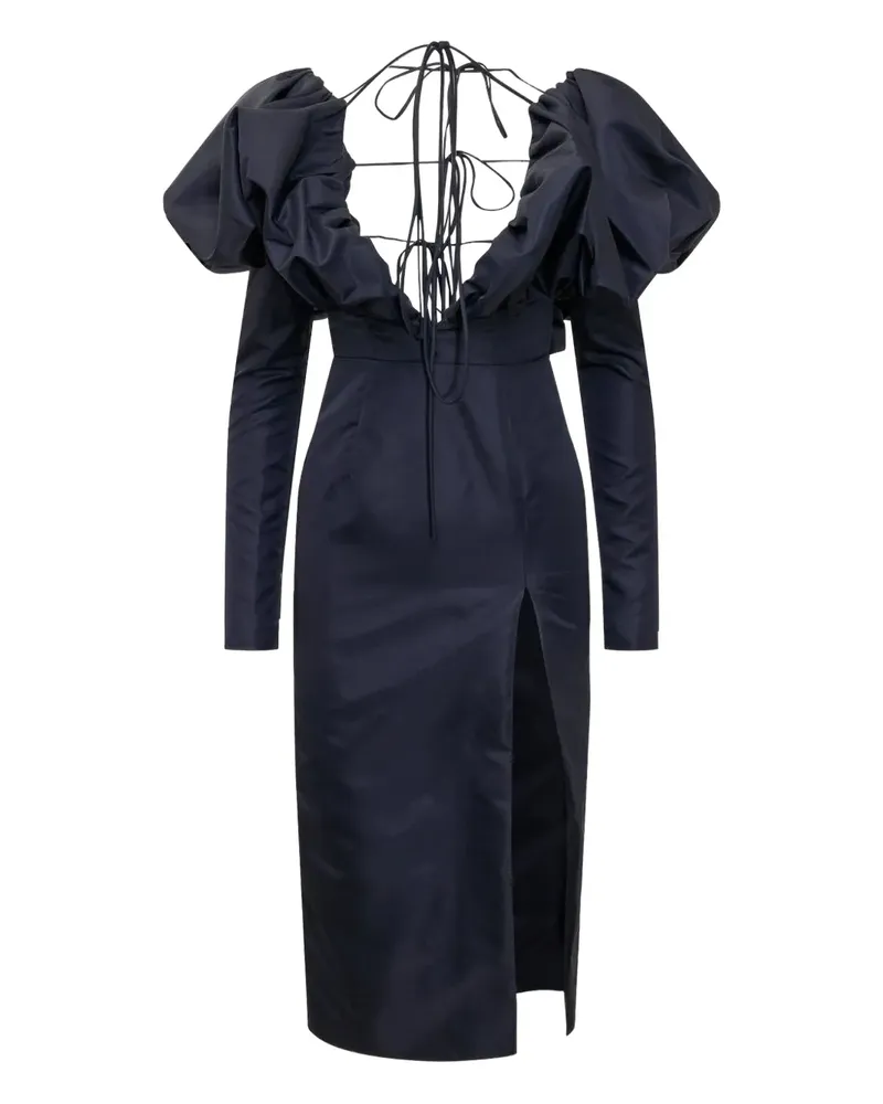 LaQuan Smith Puff Midikleid - Blau Blau