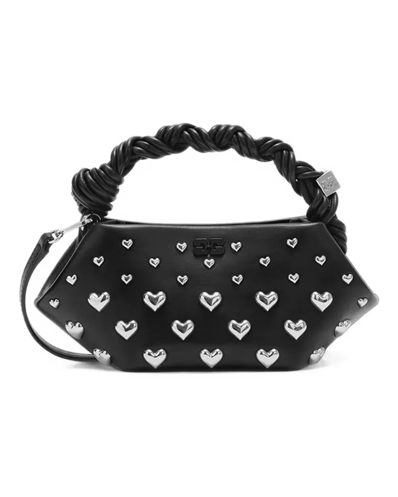 Ganni Mini Bou Tasche mit schwarzen Nieten Schwarz
