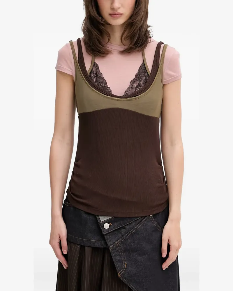 Andersson Bell T-Shirt im Layering-Look - Rosa Rosa