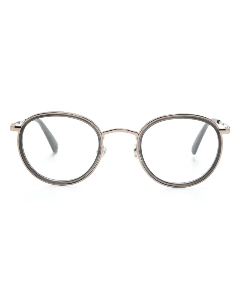 Moncler Ovale Brille mit Logo-Gravur - Schwarz Schwarz