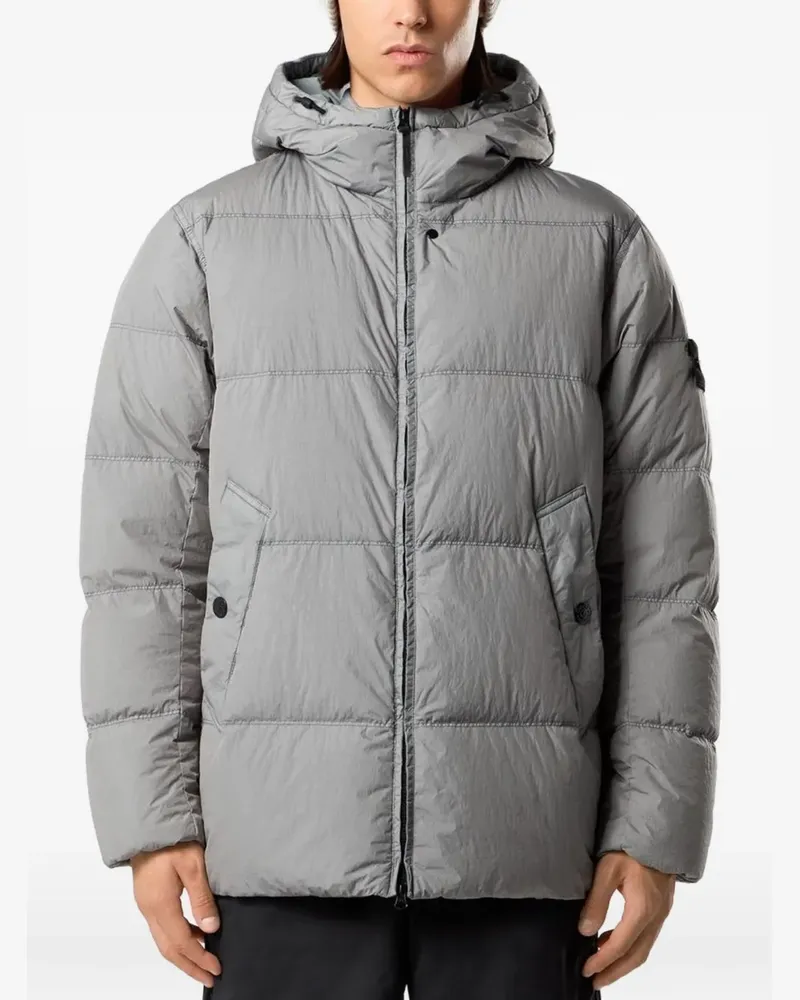 Stone Island 4100037 NY Daunenjacke mit Knitteroptik - Grau Grau