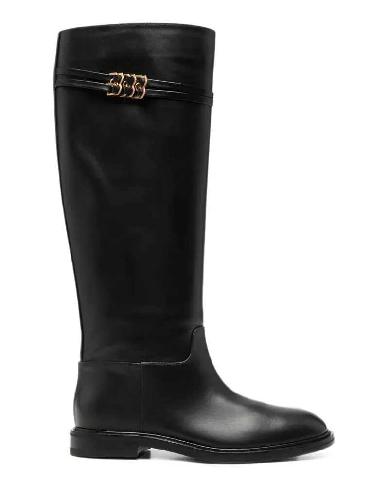Baldinini logo-plaque knee-high boots - Schwarz Schwarz