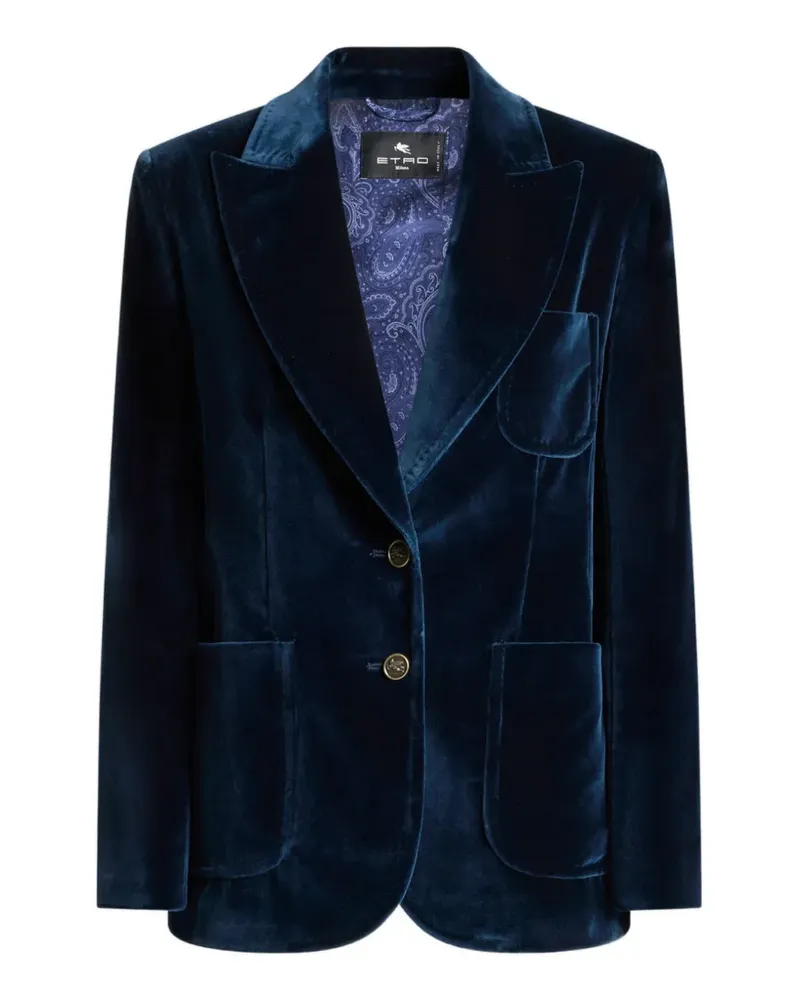 Etro Jacke aus Samt - Blau Blau