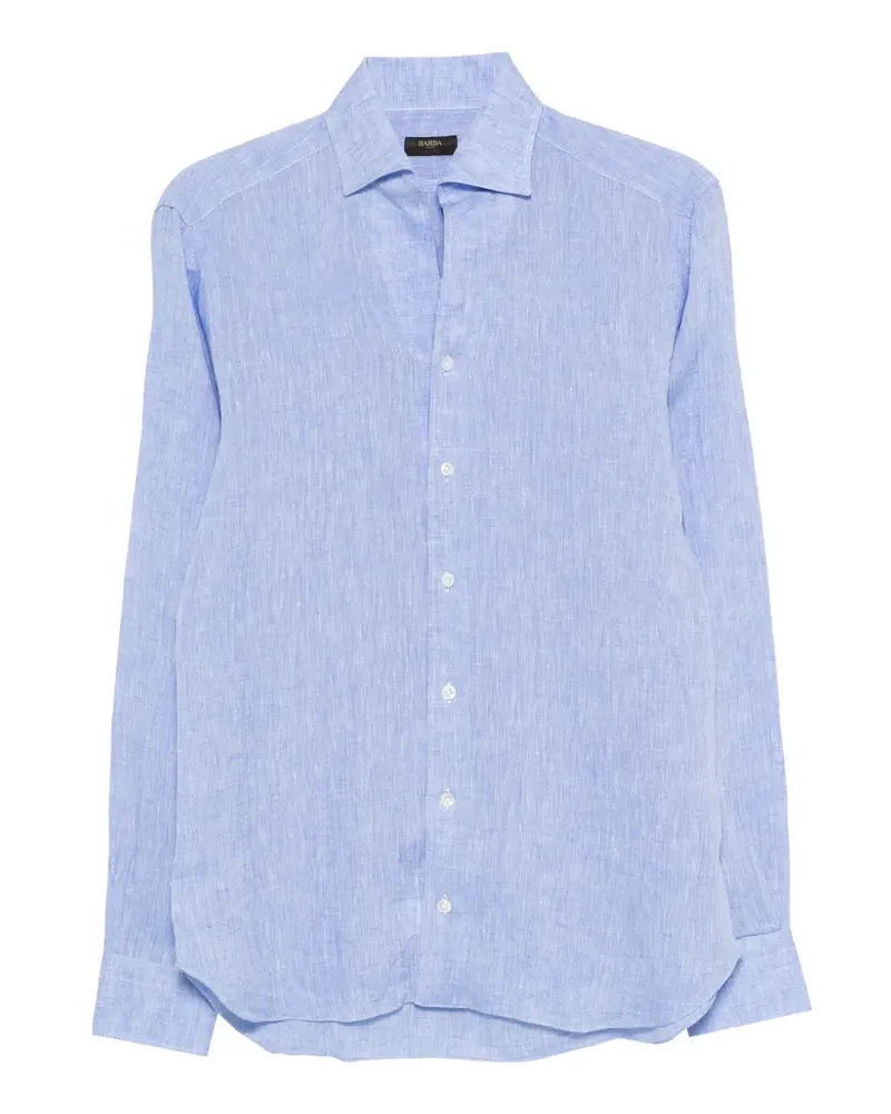 BARBA Hemd aus Leinen - Blau Blau
