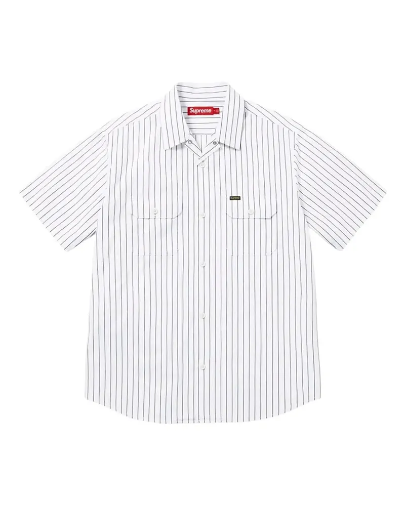 Supreme Being Ghostface striped work shirt - Weiß Weiß