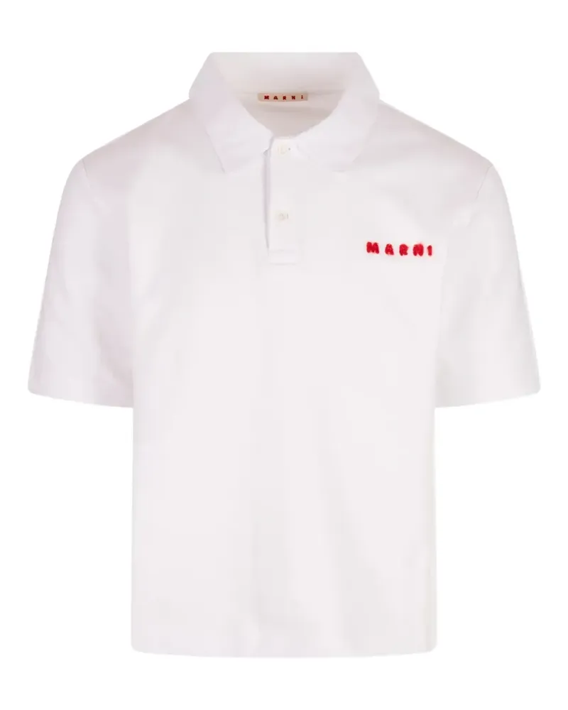 Marni Poloshirt mit Logo-Stickerei - Weiß Weiß