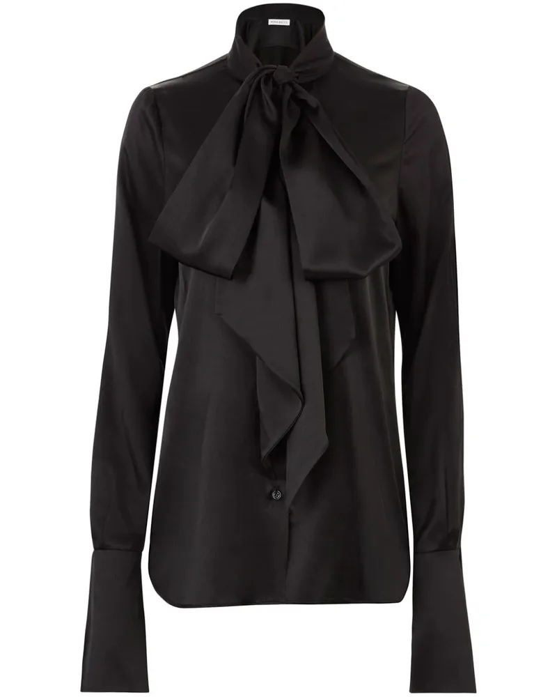 Nina Ricci Lavaliere-Hemd aus Satin - Schwarz Schwarz