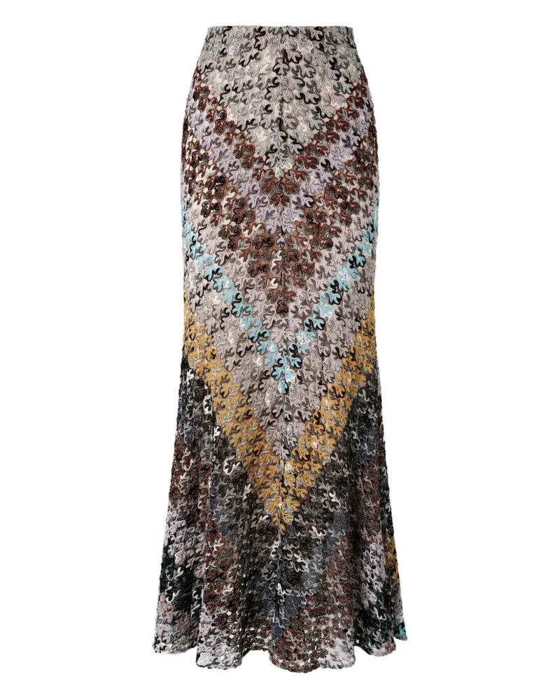 Missoni Maxirock aus Zickzackspitze - Schwarz Schwarz