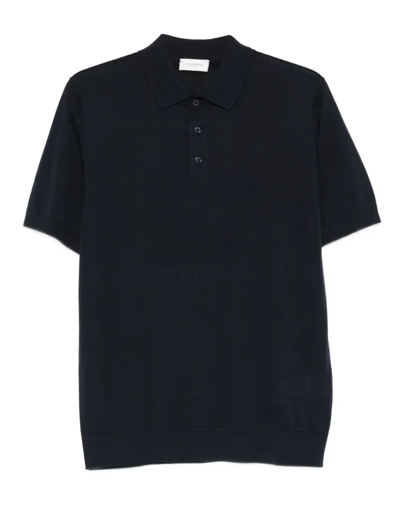 Paolo Pecora Milano Poloshirt mit Knöpfen - Blau Blau