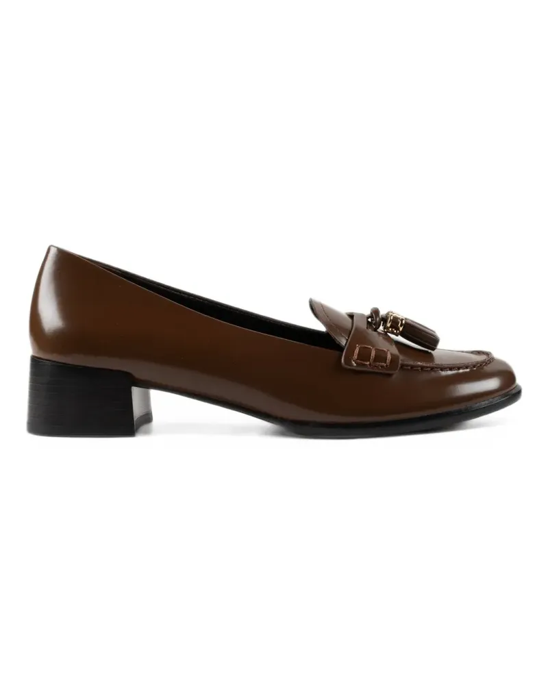 Tory Burch tassel-detail leather loafers - Braun Braun