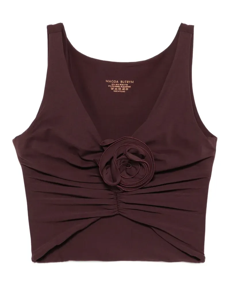 Magda Butrym floral-appliqué bikini top - Rot Rot