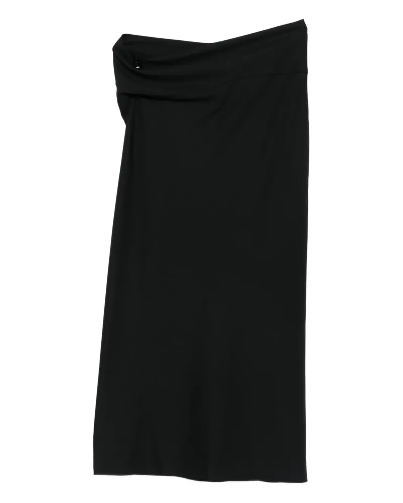 Alberta Ferretti draped-detail midi skirt - Schwarz Schwarz