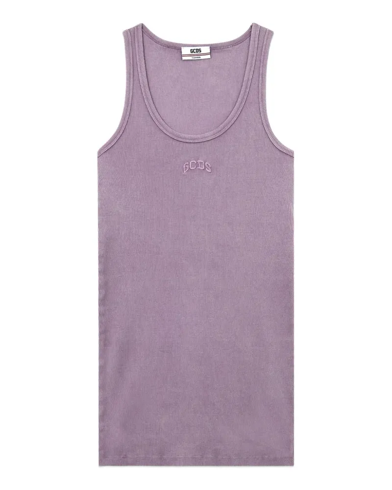 GCDS Geripptes Minikleid mit Logo-Detail - Violett Violett
