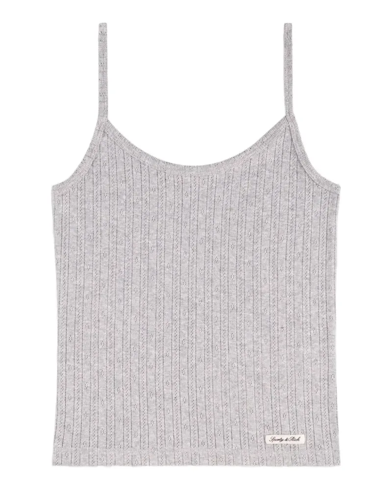 SPORTY & RICH Trägershirt mit Logo-Patch - Grau Grau