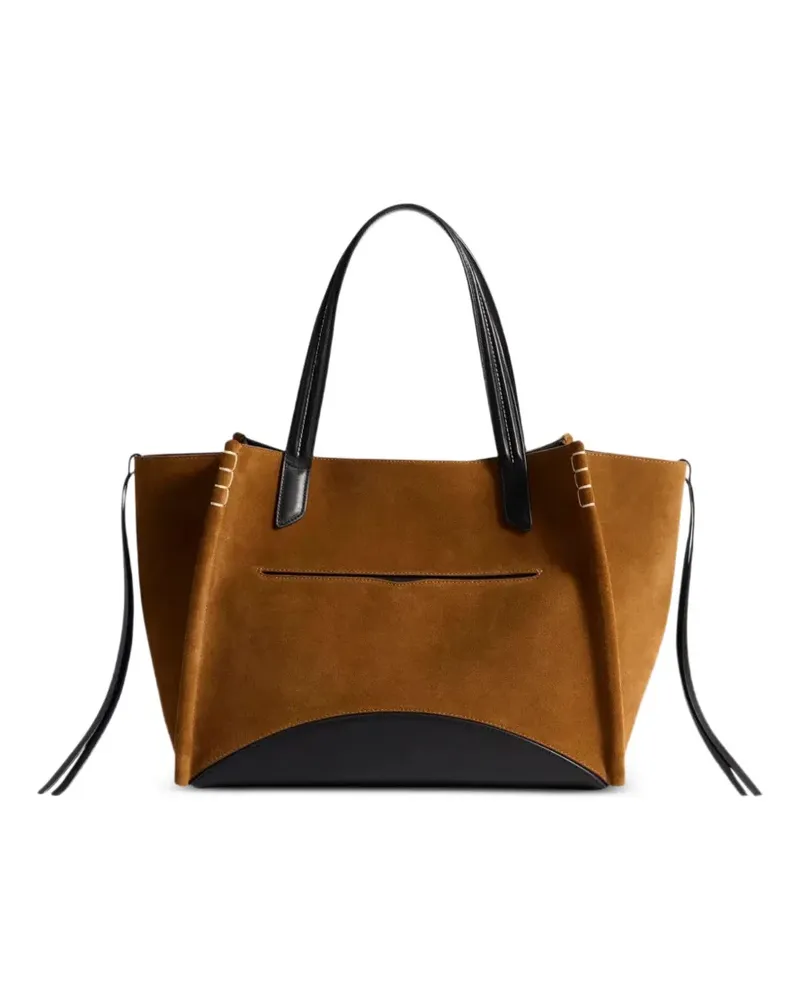 J.W.Anderson Loafer Cabas Tote Bag aus Wildleder mit Kontrasteinsatz - Braun Braun