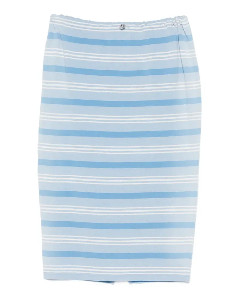 Prada drawstring-waist stripe midi skirt - Blau Blau